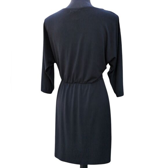 Basic/Basique Black Wrap Dress - Size Small - Picture 3 of 5